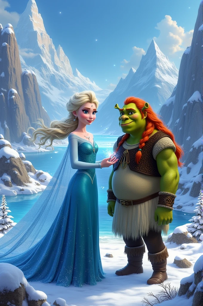 Elsa and Fiona from Shrek