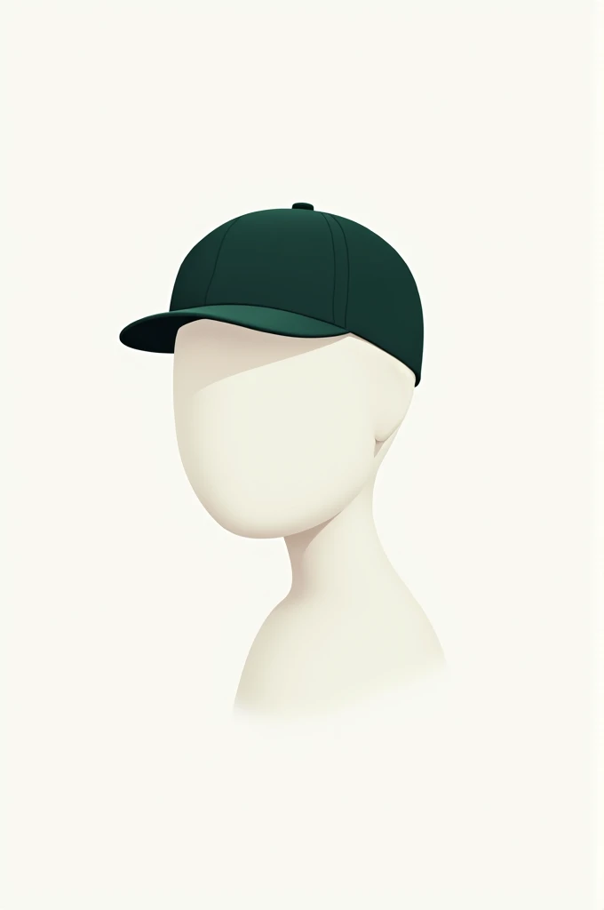 Dark green cap with white head on white background