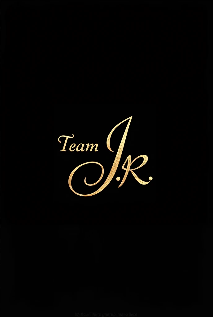 Could you create a logo with the name TEAM J?. R with very pretty and delicate golden letters , Like company name and black background