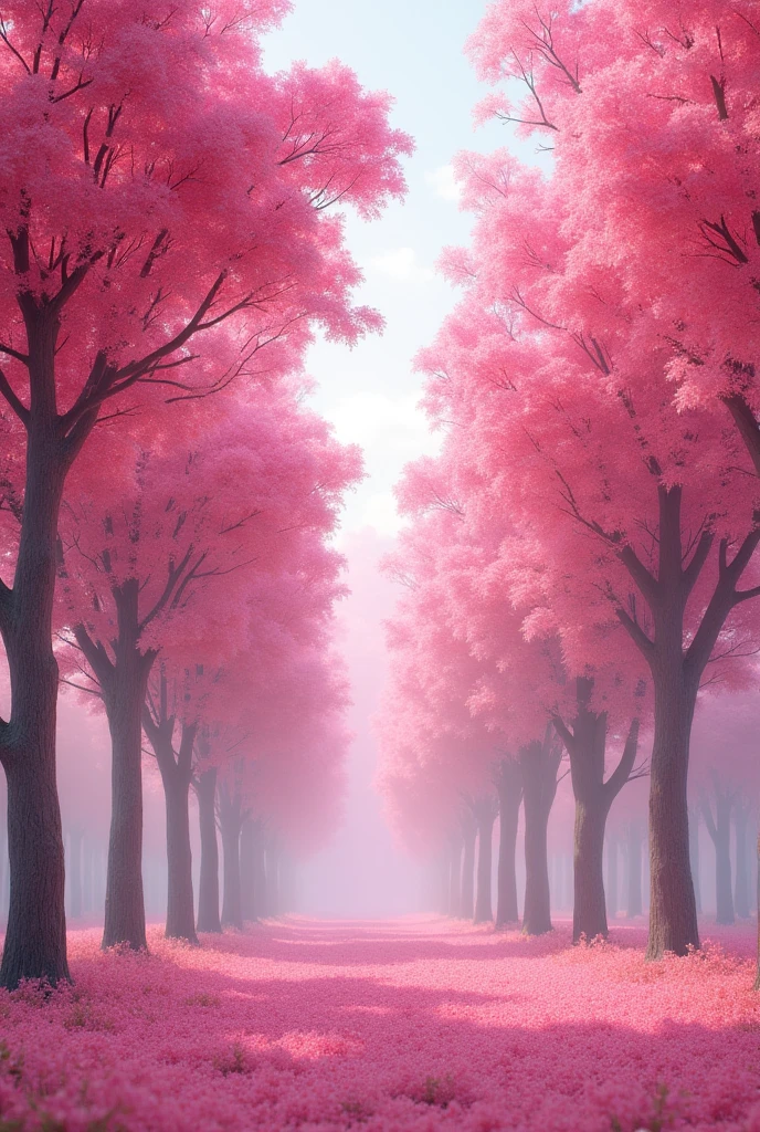 Lots of pink trees