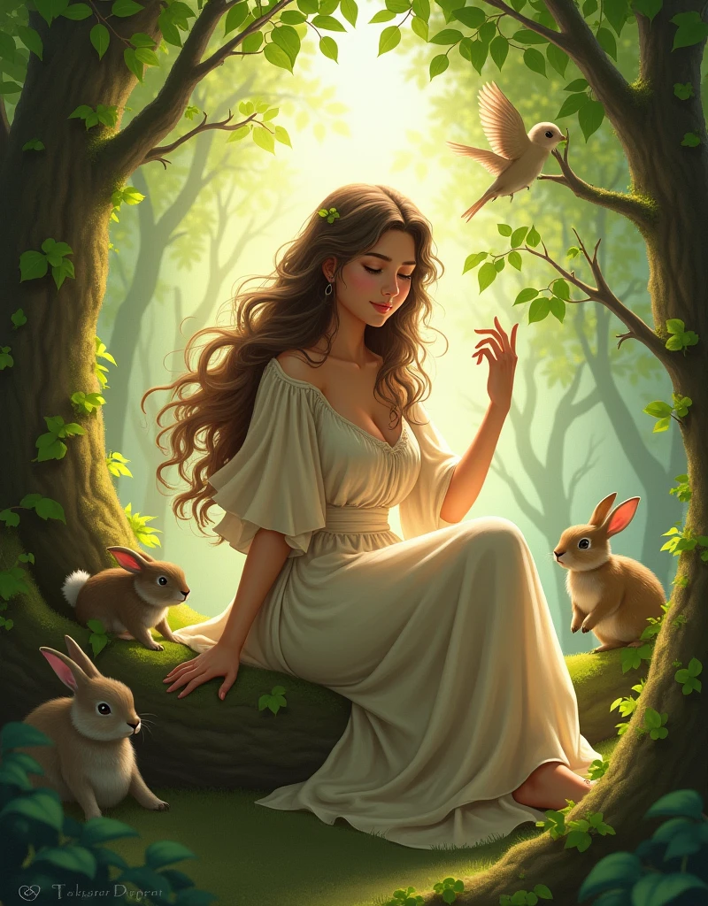 She made friends with other forest animals by playing with the leaves of the trees.