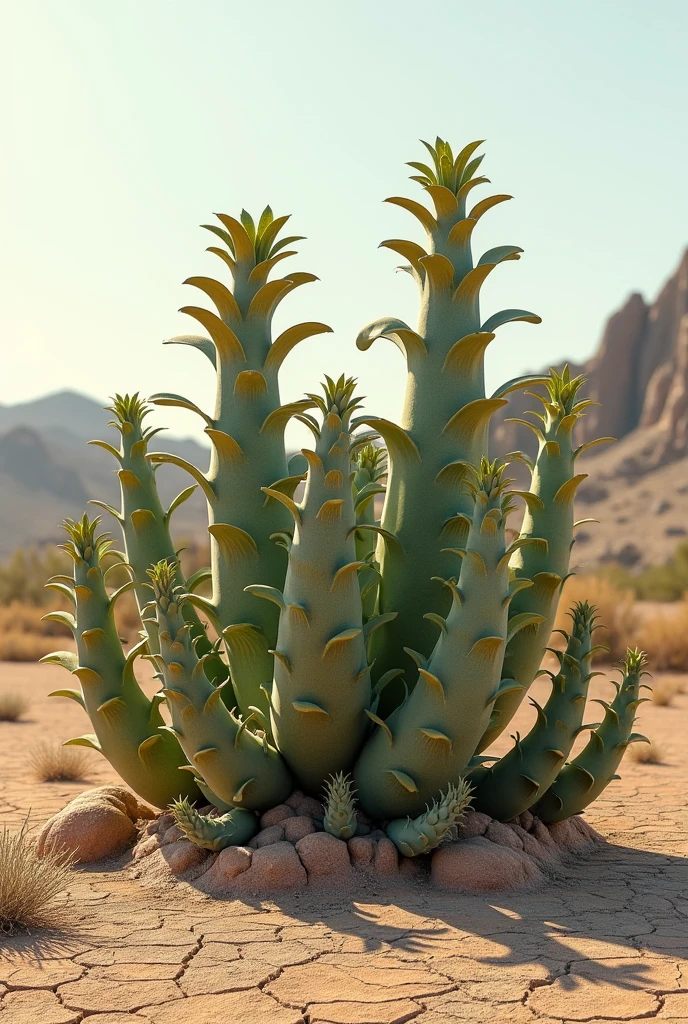 generate a xerophytic plant scheme, demonstrating the loss of leaves during dry seasons