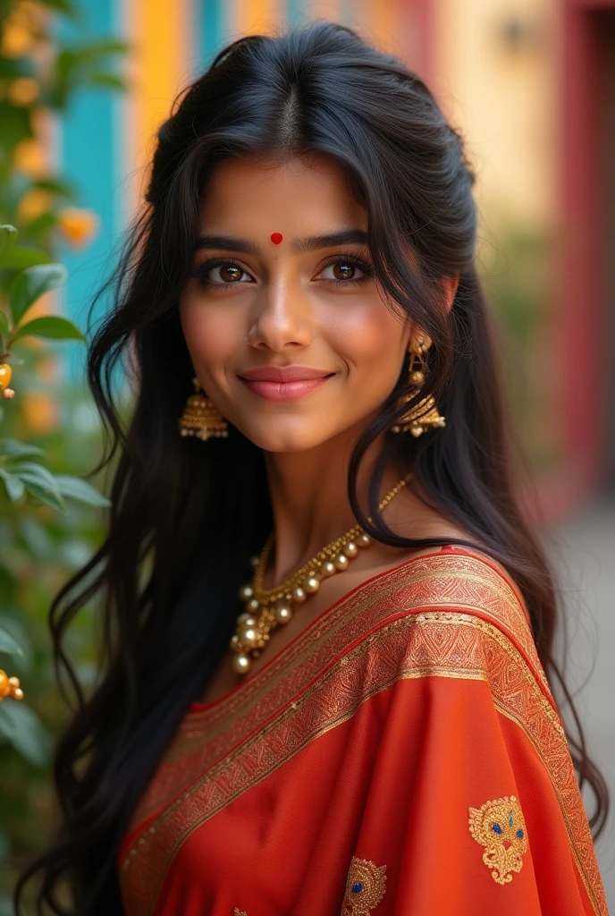 Cute indian girl with saree