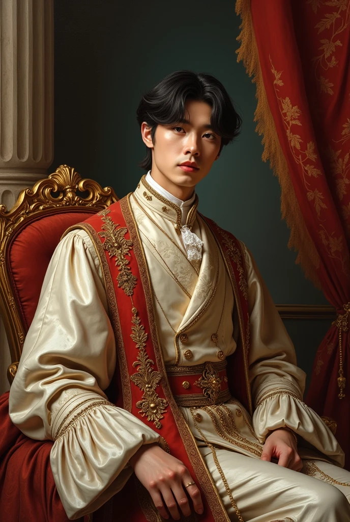 make a picture of taehyung, royal style painting