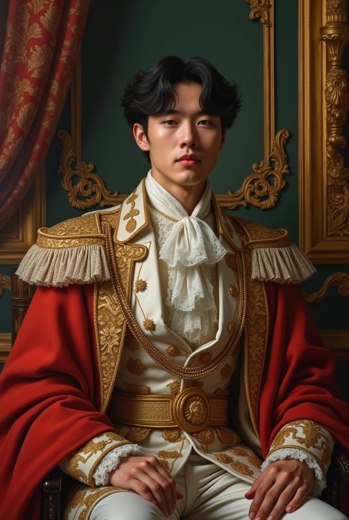 make a picture of taehyung, royal style painting