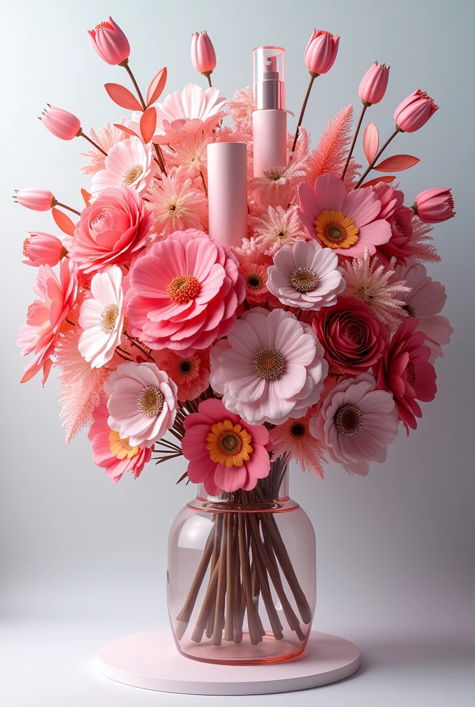 I WANT A BOUQUET OF FLOWERS BUT INSTEAD OF FLOWERS THERE ARE AESTHETIC MEDICINE PRODUCTS LIKE JALUPRO, ENZYMES, ELANCE, RADIESSE, BOTOX AND SUCH THINGS
