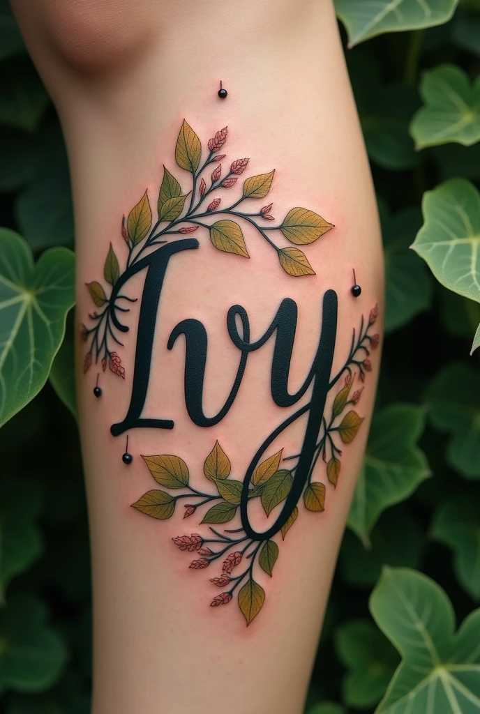An art of a Tattoo with the name Ivy