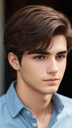  Young man Abravanel medium hair focus on face 