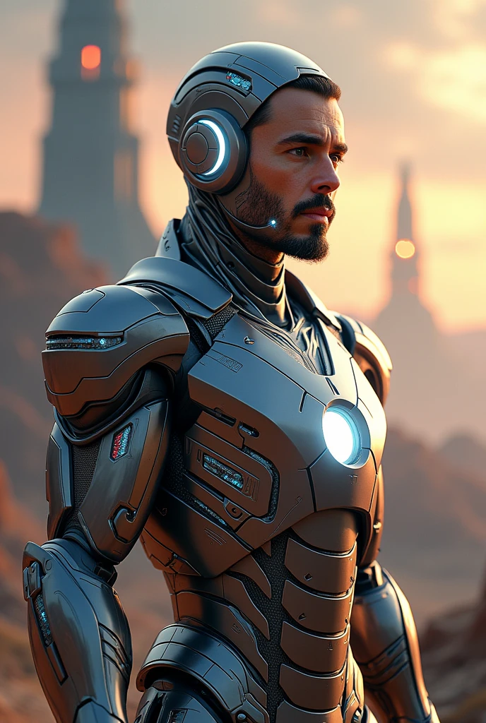 Iron man suit with Guiapar Ponsian's face showing