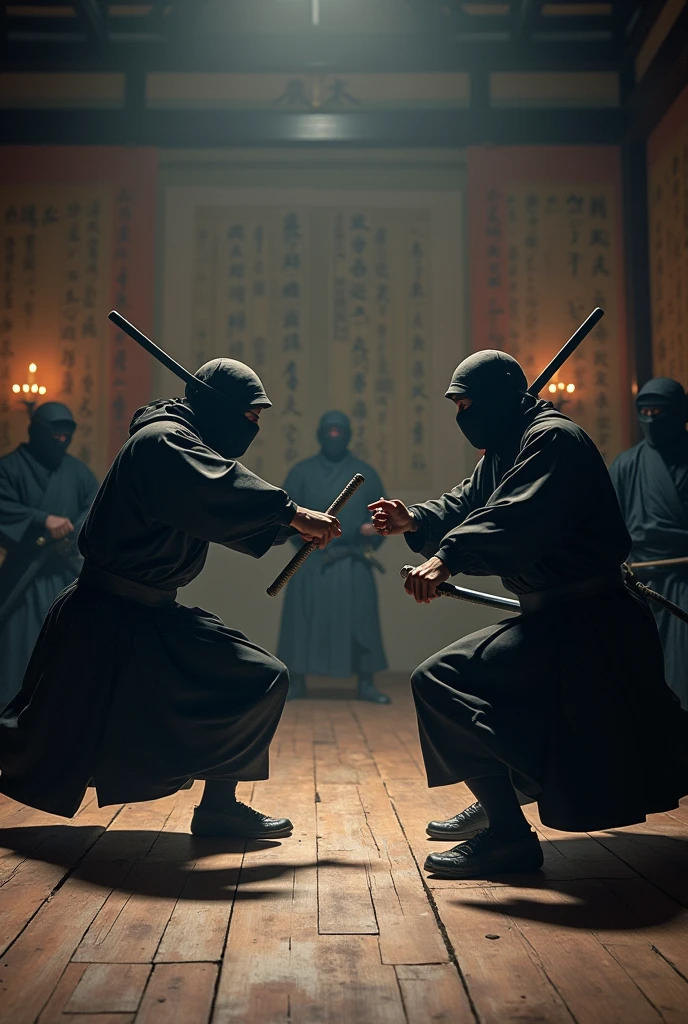 Japanese ninjas training with other ninjas