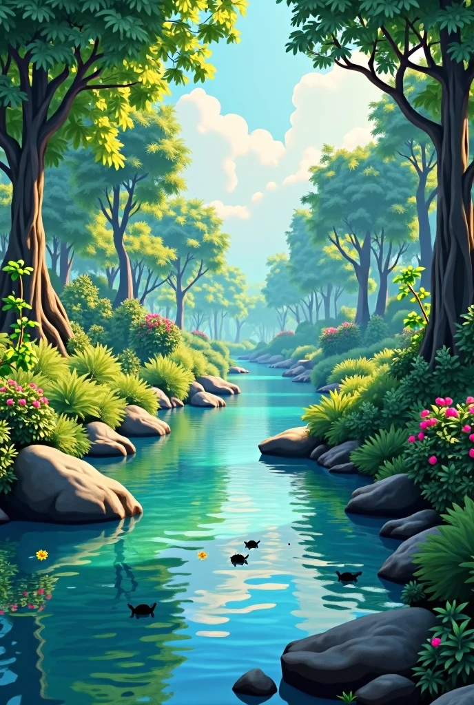 Not like that inside the stream, no, do it next to the stream, because inside it gets in the way of the fish