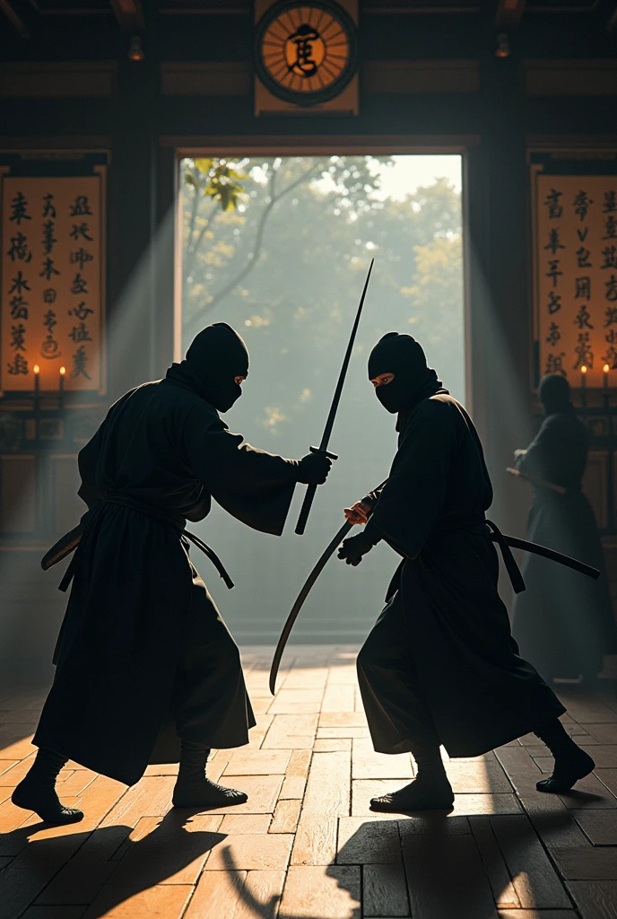 Japanese ninjas training with other ninjas 