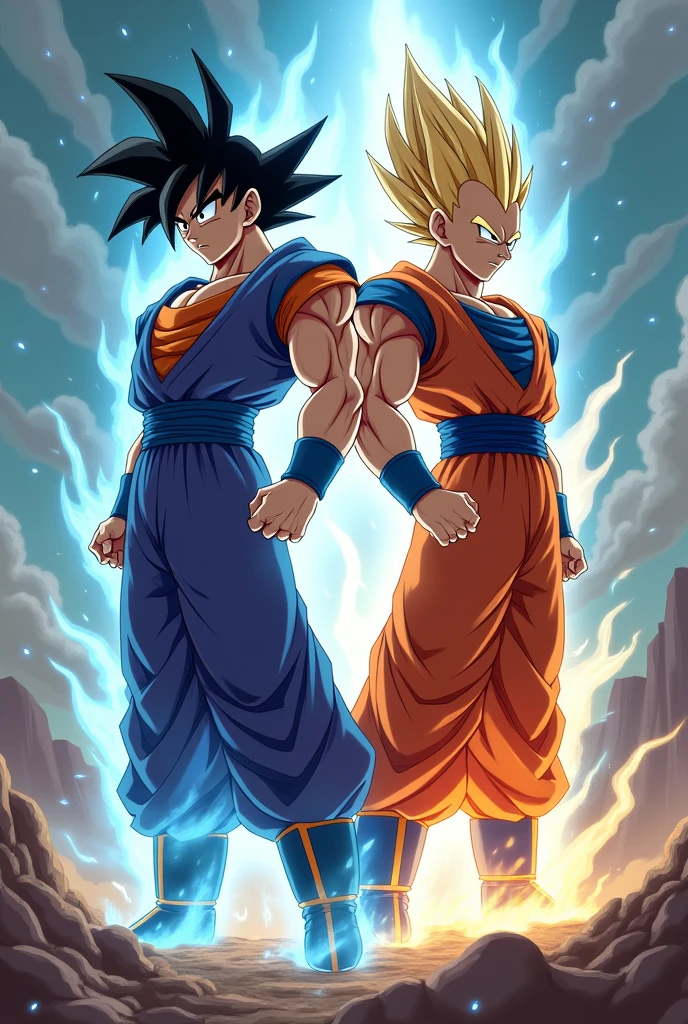 goku teleporting with his brother vegeta