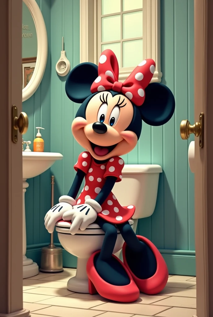 Minnie mouse in the toilet