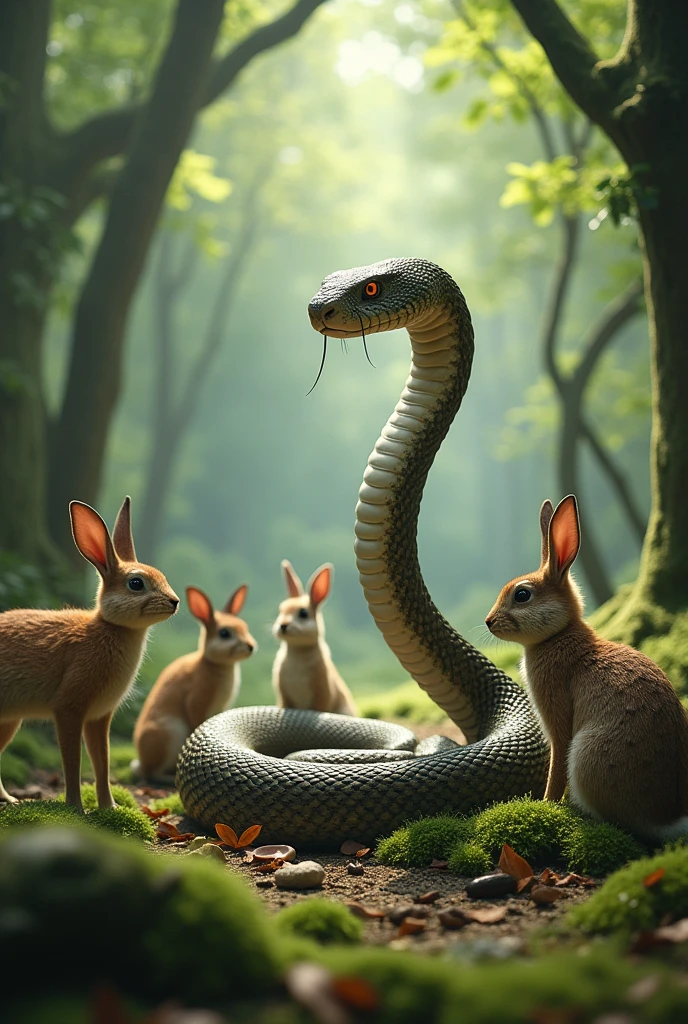 The snake speaks and other animals listen.