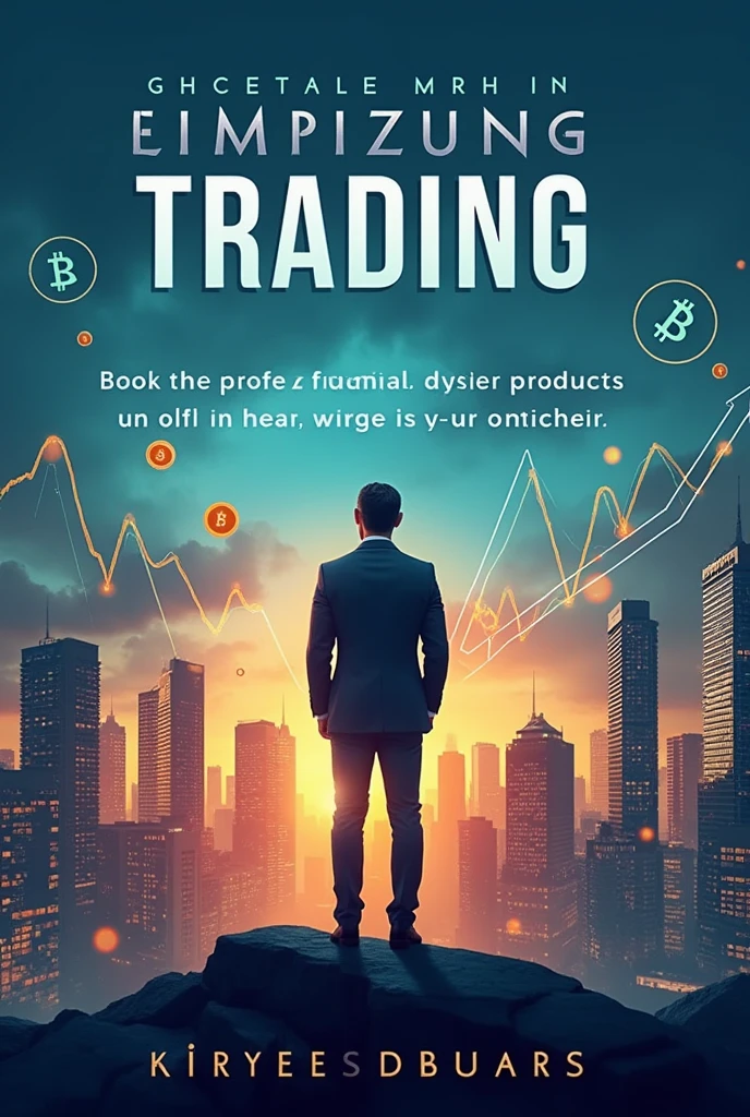 A title picture for a trading e-book that gives you the feeling of success it should look realistic and you should recognize actions and pictures of stocks like bitcoin and other well-known