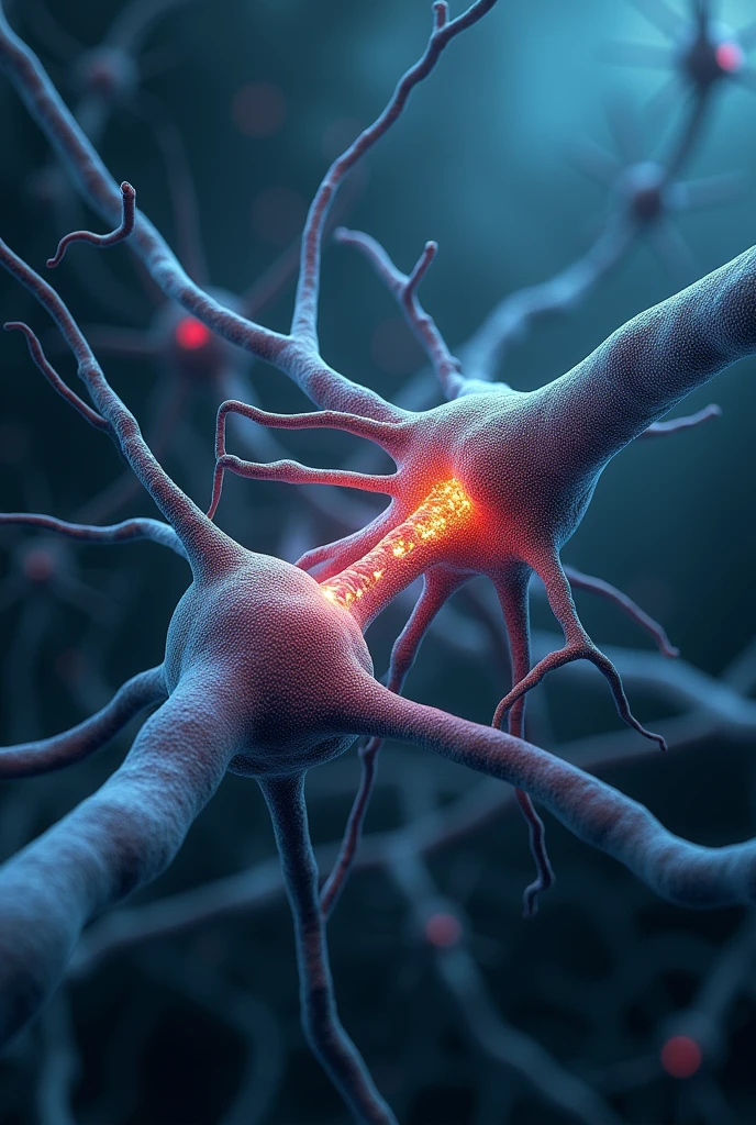 Synaptic connection between two neurons