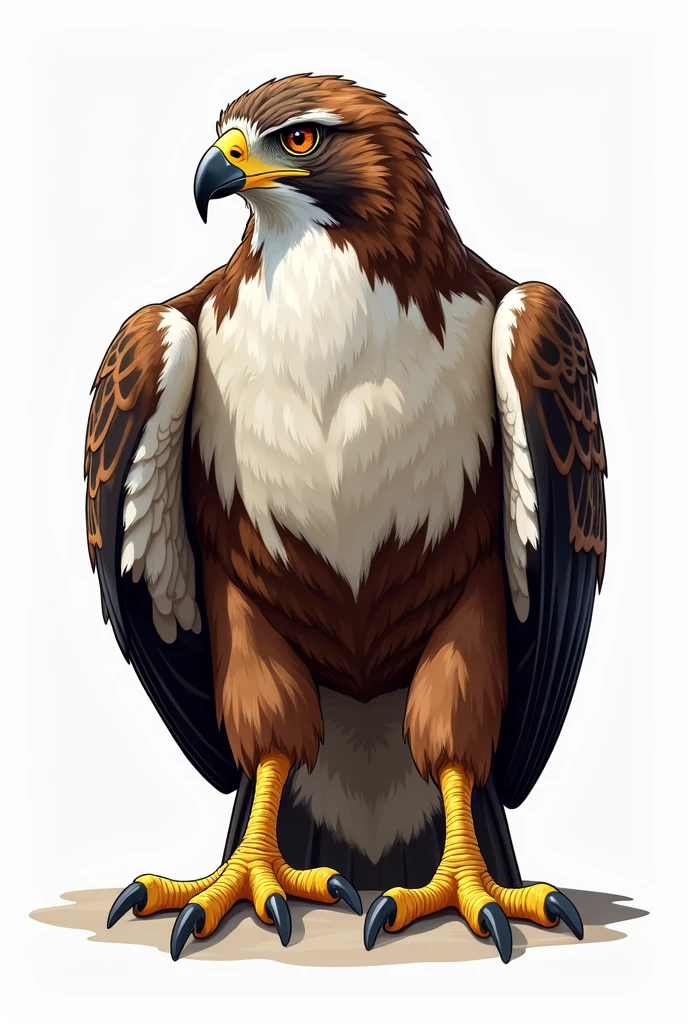 Create a vector image of a majestic posing hawk bird with transparent background