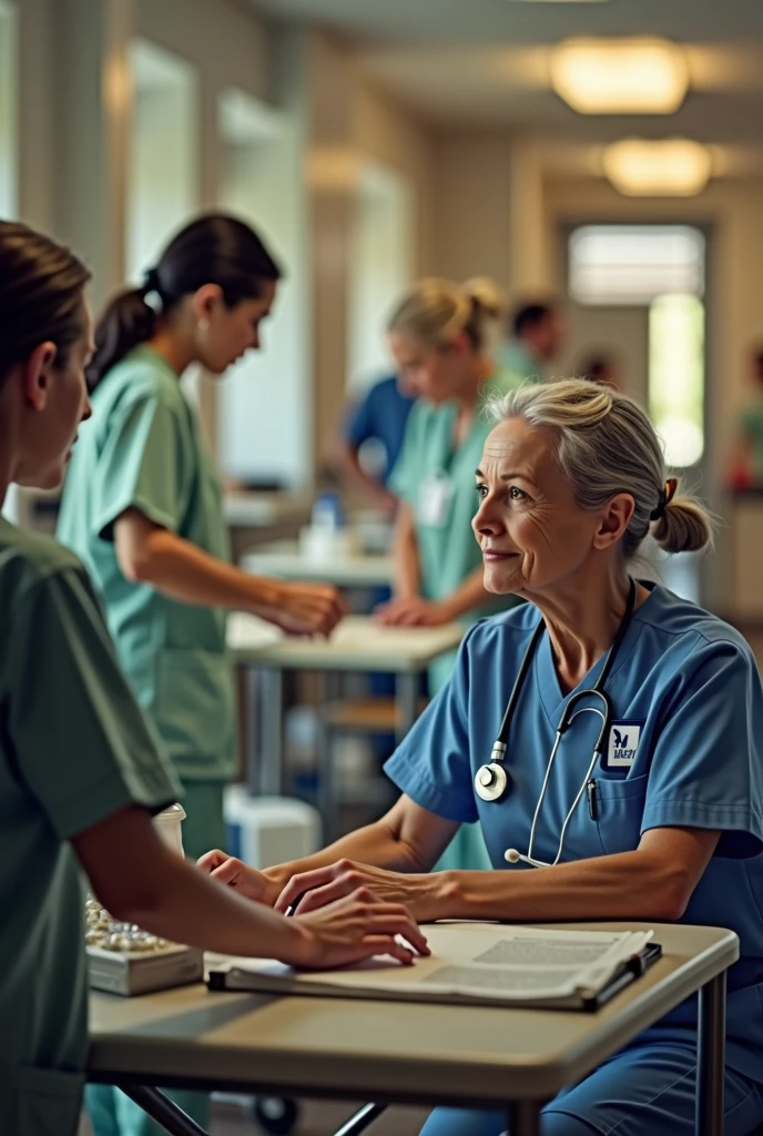 Caregivers working hard