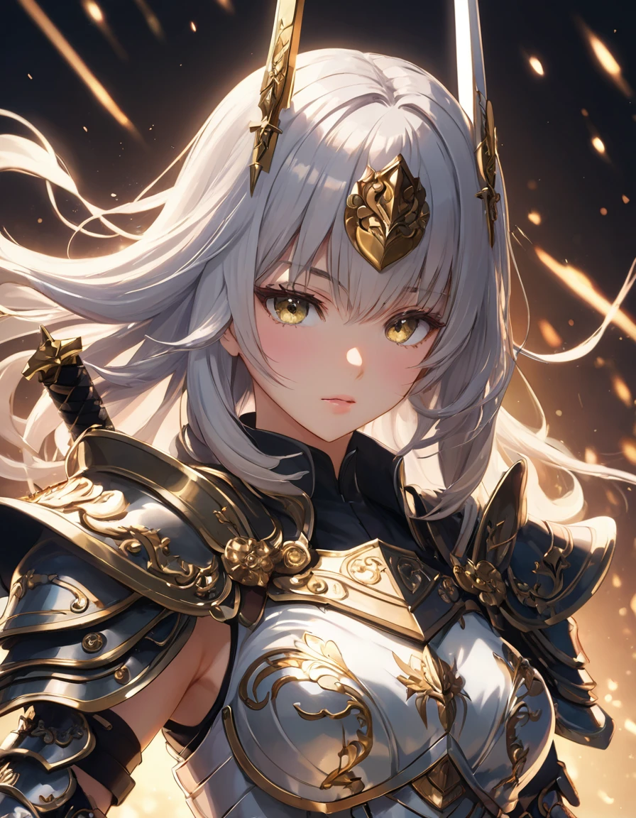 1 Girl,Solitary,Japanese cartoons,whole body,An elegant girl,Wearing armor,Holding a sword,angry,(Embed:unaestheticXLv13.Tensor:1.2),(Embed:Negative XL_d.Tensor:0.8),(masterpiece,best quality,Extremists_detailed,high resolution,absurd:1),(masterpiece, Top quality, best quality, beautiful and aesthetic),Extremists-detailed,Extremely delicate and beautiful,beautiful detailed face,Clear face,Best Illustration,extremely detailed eyes and face,Astonishing,detailed and intricate,Highest image quality, Beautiful and delicate background,beautiful detailed glow,