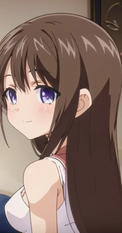 masterpiece, Best quality,highest quality, 8k,soft lighting, looking at the viewer,Akizuki Marina-Devil Father(Akitsuki Marina - Oni town),Smile,(( front view)),