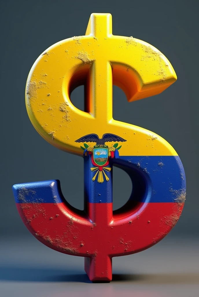 MAKE THE DOLLAR SIGN WITH THE BACKGROUND OF THE ECUADOR FLAG INSIDE THE DOLLAR OUTLINE, THAT IS ANIMATED, THE FUND IS WITHIN THE DOLLAR, And it looks more realistic