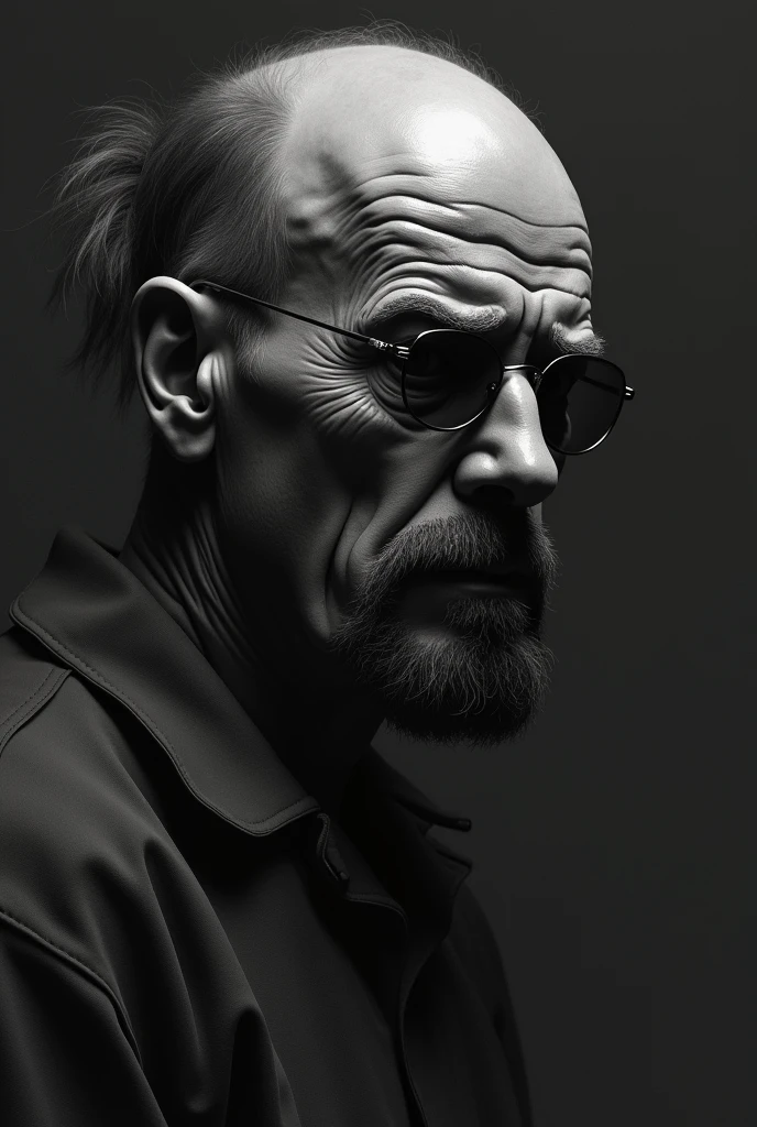 a breaking bad character, drawing, hand drawn, charcoal affect,2d digital art,chiaroscuro lighting,cinematic composition,dramatic lighting,moody atmosphere,dark tones,muted colors,intricate details,high quality,masterpiece