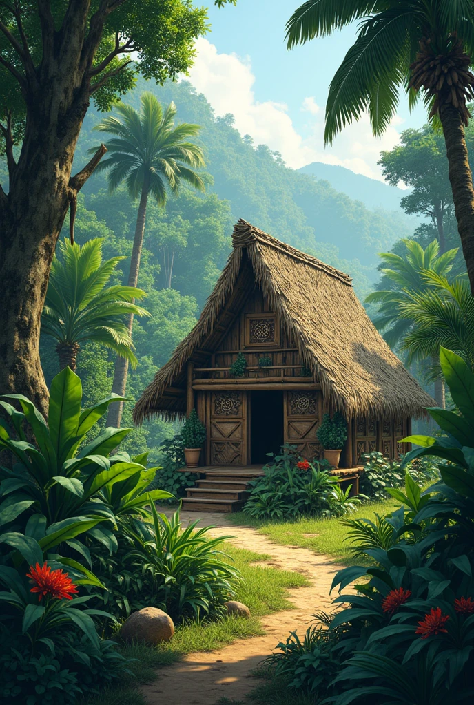 Jungle and hut
