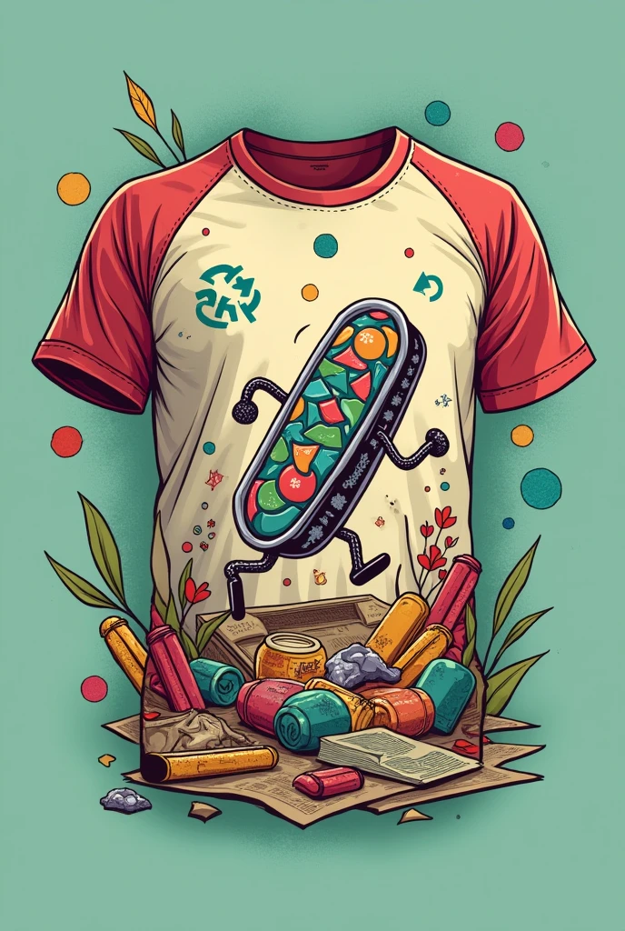 create a recycling themed shirt for a school scavenger hunt