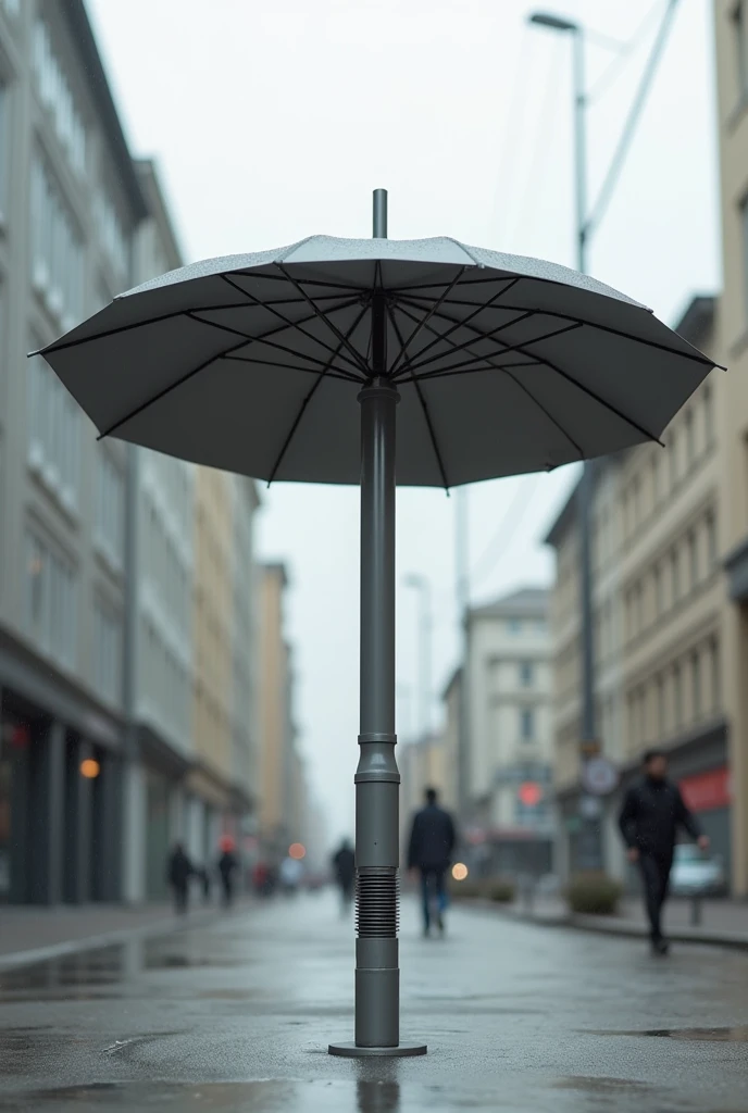 umbrella with a large and long modern drain pipe