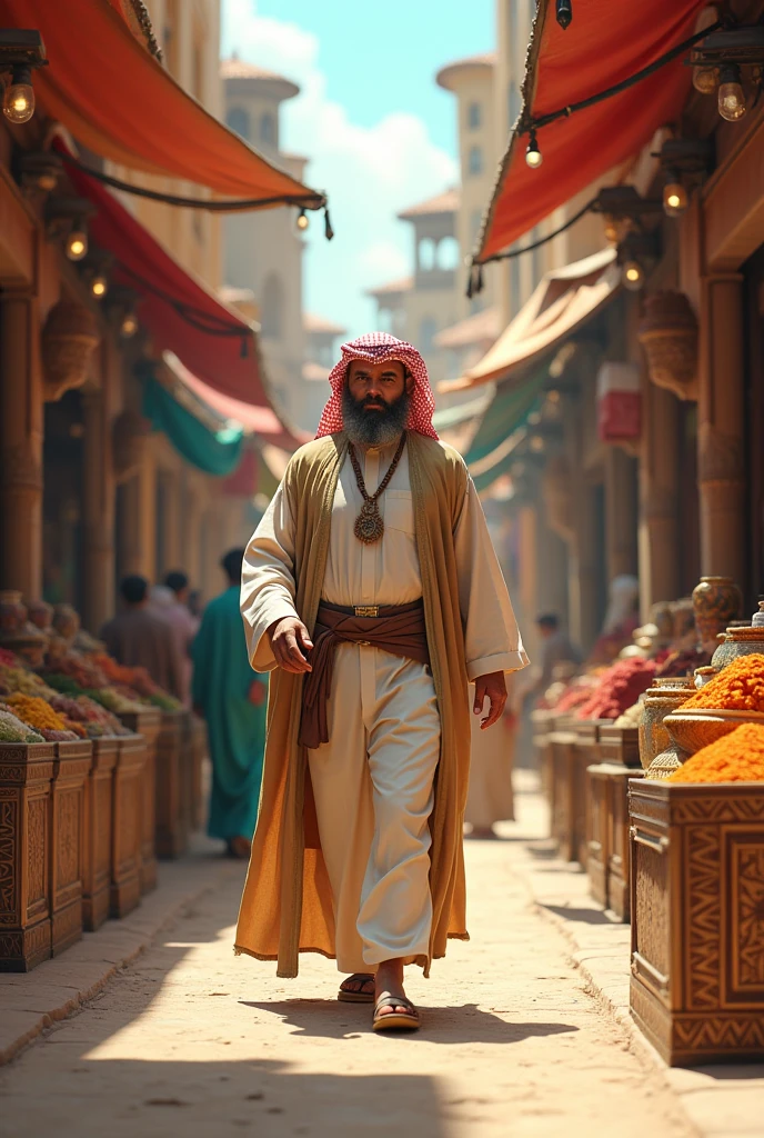 Arab Man Walking Backwards