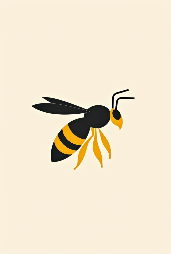 Creat a minimal bee vector with yellow and black colour