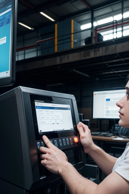 Implement an access control system for industrial machines using a biometric sensor, with the aim of ensuring that only duly authorized operators can unlock and operate the machines after the emergency button is activated. 