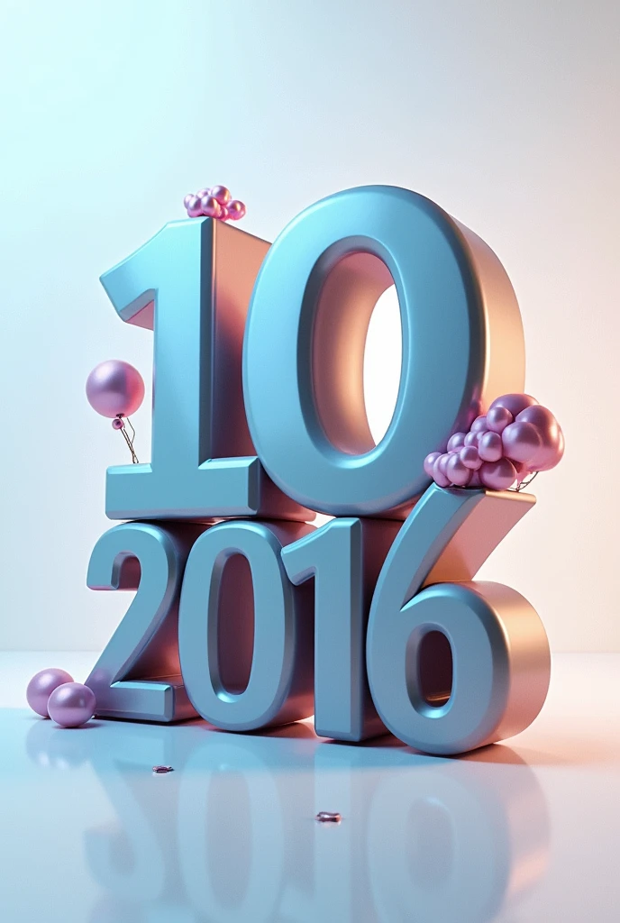 Generate a 3d art of the word "class of 2016 10th year Anniversary 2026"