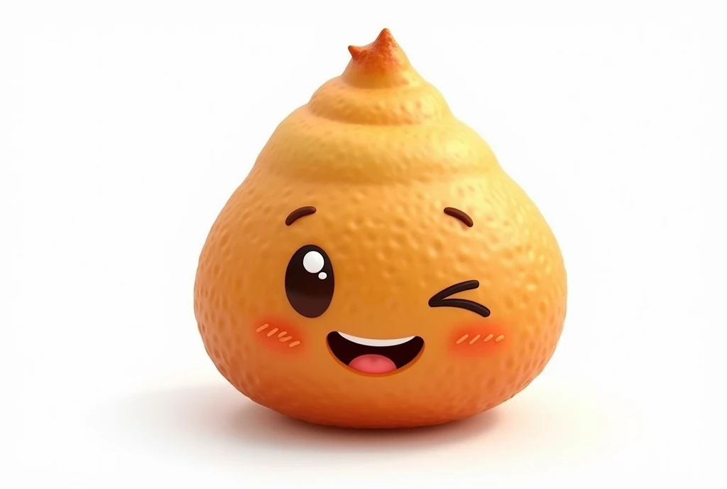 Create a hyper-realistic image of a mascot shaped like a coxinha, shown from a front-facing view. The coxinha should have a smooth, golden-brown exterior with a slightly crispy texture, capturing the realistic details of a freshly fried snack. Ensure the mascot has a friendly and approachable expression, possibly with cartoonish eyes and a smile. The background must be completely white, resembling a studio setting or transparent, with no distractions or additional elements. The entire coxinha mascot should be fully visible, with no parts cut off. Use soft, flattering lighting to highlight the texture and color of the coxinha, emphasizing its appetizing appearance. The image must be ultra photo-realistic, clear as crystal, 8K UHD, with fine details and a polished, high-quality finish. Ensure the entire image is very sharp and in focus, with no blurriness or softness. Use the lens at full aperture to achieve maximum sharpness and clarity