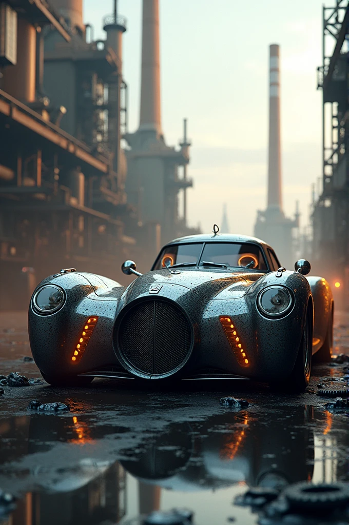 An allegorical car of industrial engineering in a car