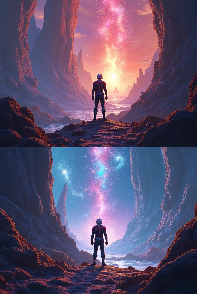 Two Images with 5 differences of Antman in the quantum world