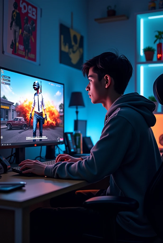 Banti playing pubg his room