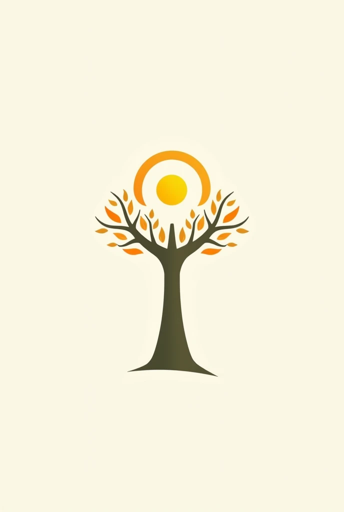 Generate a logo that combines a tree and a sun