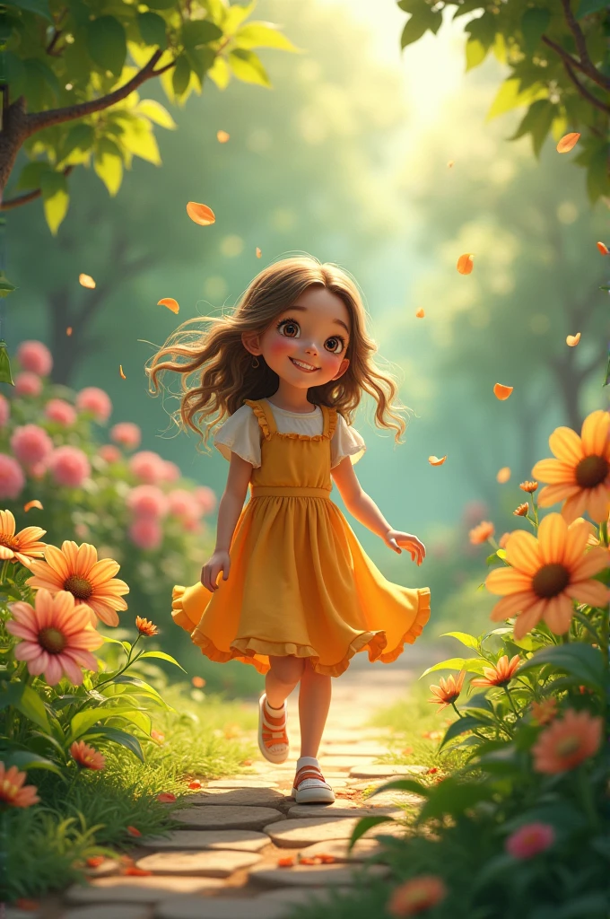 a girl in a garden