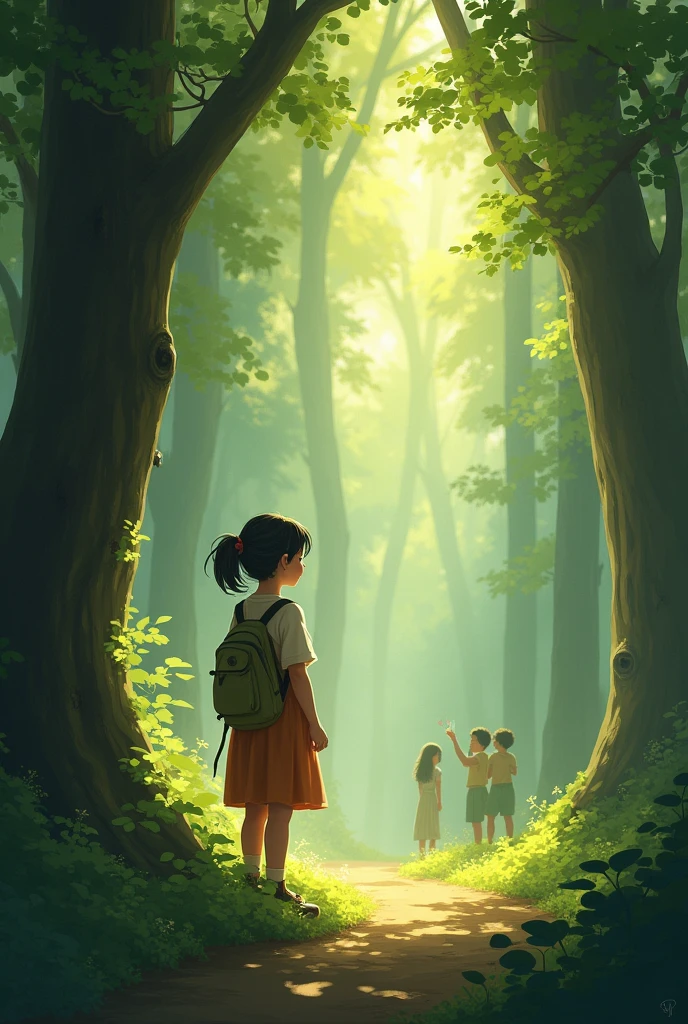 They said,"Maya don't be afraid we are all with you.backgraund in forest