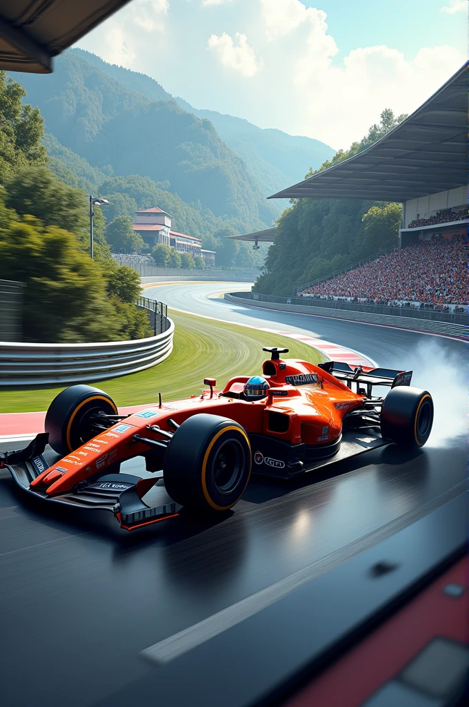 A car in racing track with car