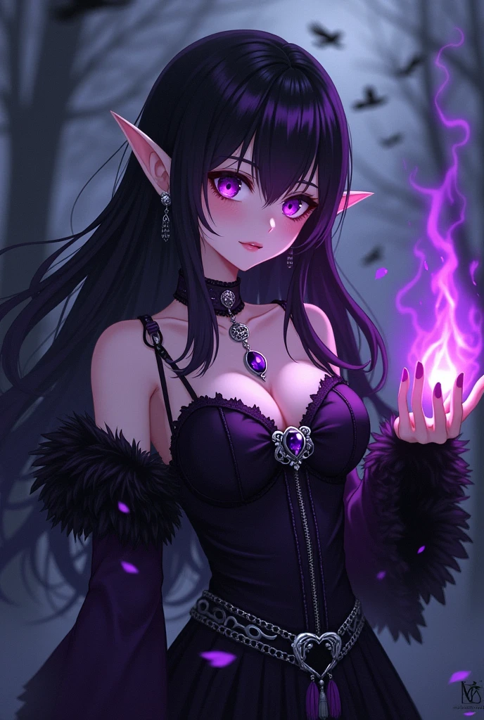 girl, dark hair, dark mage, magical dress and cloack, magical staff, dark magic, manipulates darkness,topless, exposed breasts, naked breasts,vibrant appearance, creative behavior, imaginative, sensual, spontaneous, highest quality, skin texture, intricate details, (cinematic lighting), RAW photo, 8k