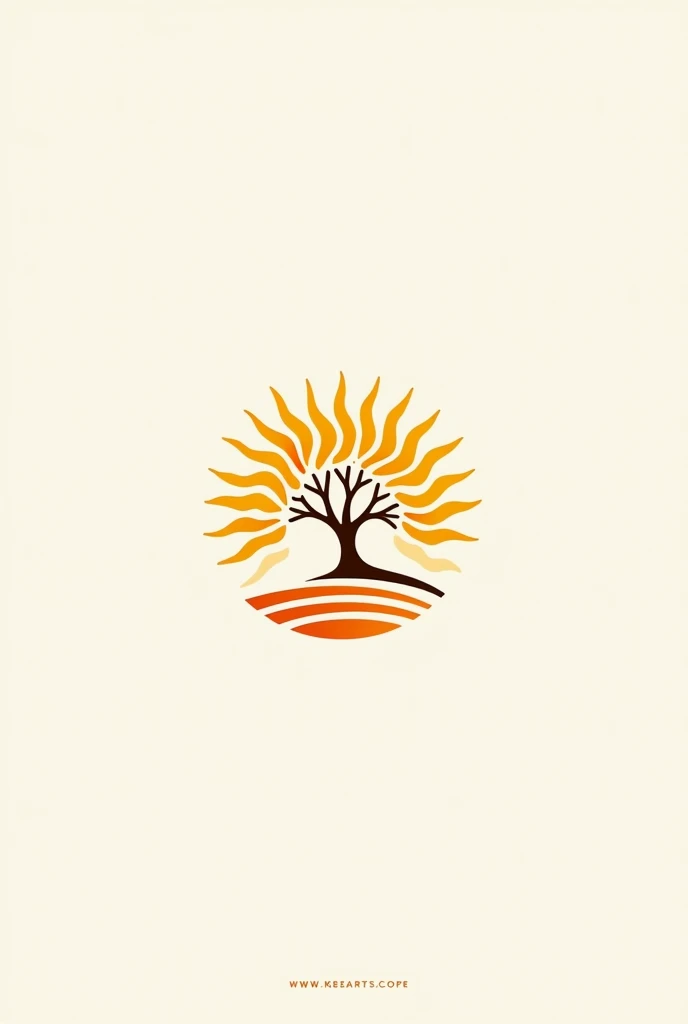 Generate a logo that combines a tree and a sun for a sunscreen product for all people
