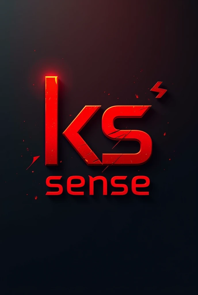 Create a gaming logo with highlighted letters "KS SENSE" in crimson red and bold black coloring Make the logo without typos in the highlighted letters "KS SENSE" , don&#39;t do "KS SENCE" Put the letters "SENSE" under the "KS" 