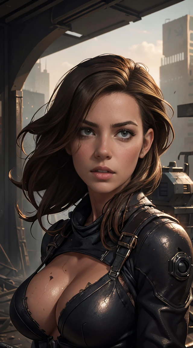 Hyperrealistic close-up photo of Kate Beckinsale, work of art, best qualityer, (photorrealistic:1.4), Create dystopian work of arts. Depict the cityscape in the gritty style of the game's concept art. This work should evoke a feeling of abandonment and despair in a futuristic setting.., Post-apocalyptic world. Notice the intricacies of the details, the sharp focus. (((camel toe))), ((attacked by zombie men)), (((strangled, Suffocated:1.4))), ((neckleace)), ((exposed bulges)), ((large, muscular hips))