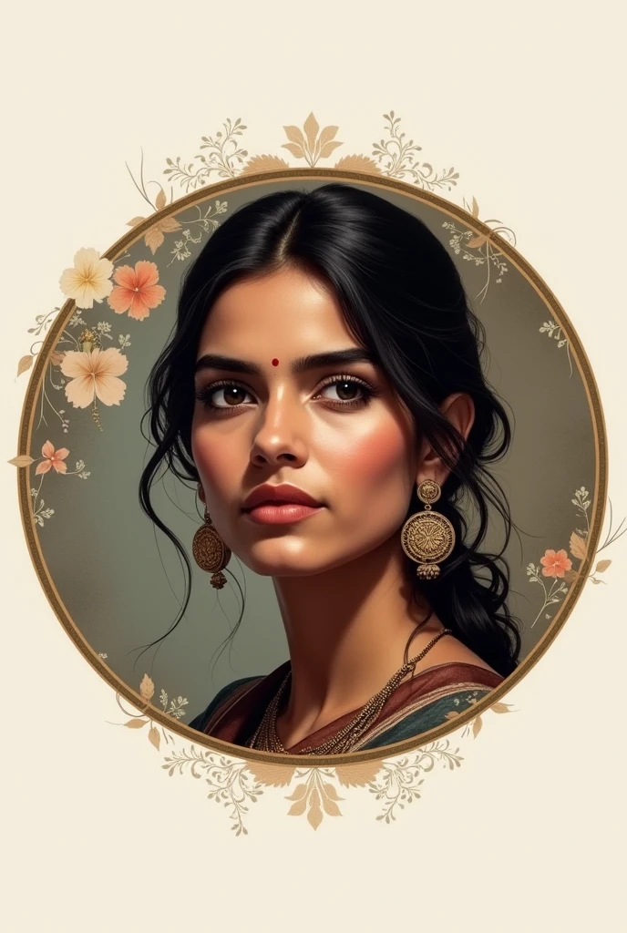 Make a round logo that has the image of an Indian 