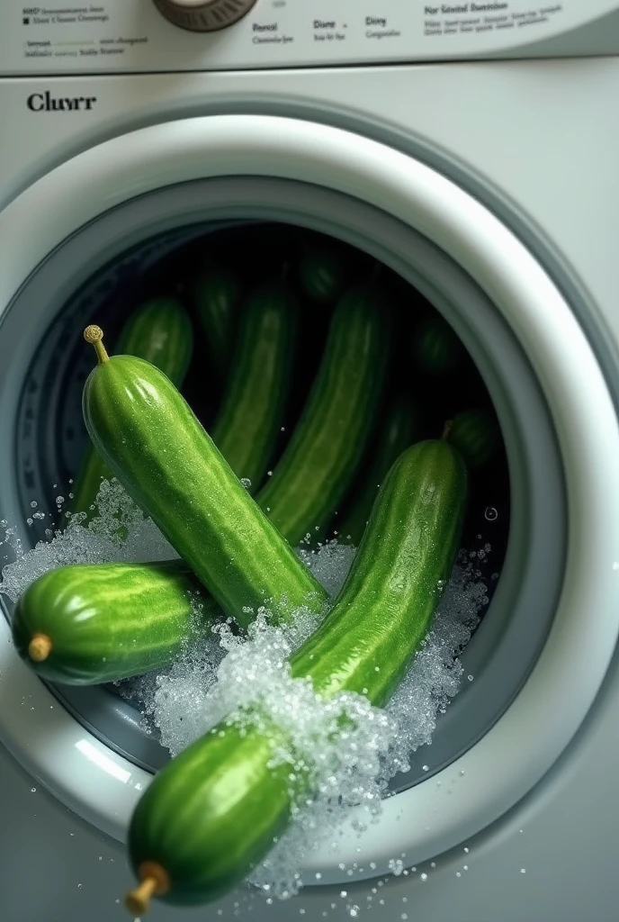 Cucumbers washed in the washing machine