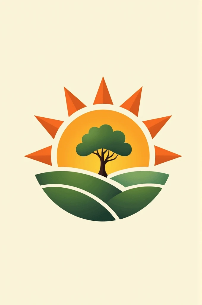 Generate a logo with the name naturalsun that matches a sun with a tree