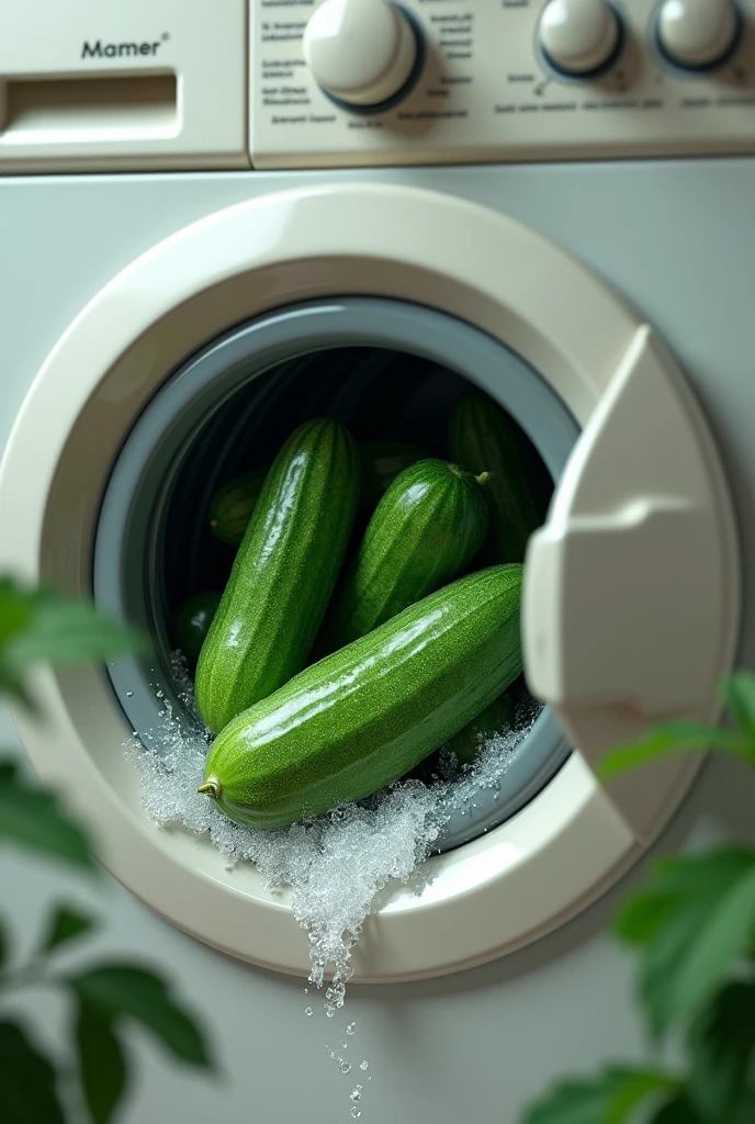Cucumbers washed in the washing machine